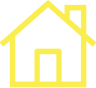 A green background with yellow lines in the shape of a house.