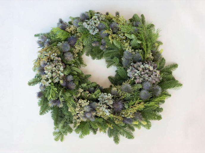 Blue Thistle Wreath