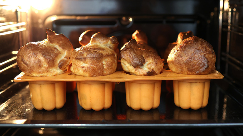 Tray of popovers in the oven