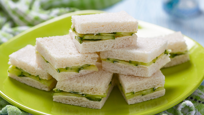 cucumber sandwich stack